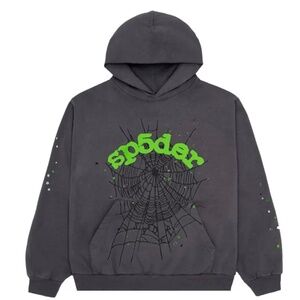 Sp5der Wait Web Hoodie 'Slate Grey' 2023